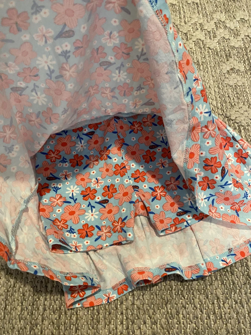 dip Orange Flowers Blue Skort White Bow Cotton Bottoms